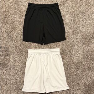 Bundle: Girls Black and White Mesh Athletic Shorts